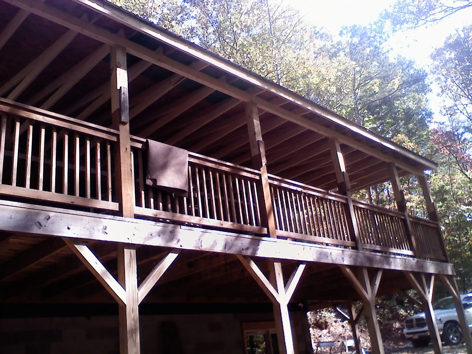 Timber framing under a new elevated porch and deck — Roof Leak Repair in Northumberland by Roofing Brothers